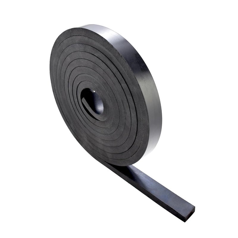 TEKDOE 1/2 Inch Thick Neoprene Rubber Strips and Heavy-Duty Solid Rubber Rolls, Sheet for DIY Gasket, Warehouse, Pads, Seals, Weather Stripping, Flooring (1 Inch Wide, 12 Feet Long) - Image 1